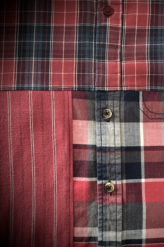 SÅLD Skjortklänning, flanell, röd rand - 4