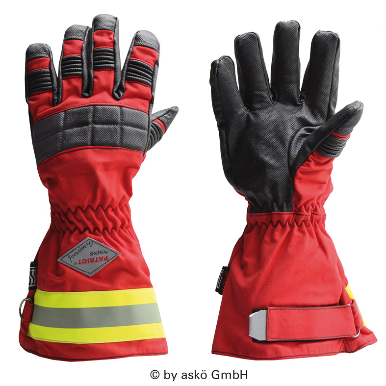 Brannhanske med lang mansjett, NYHET! Askö Patriot Fireproof, tekstil brannhanske som kan vaskes på 60 grader. DIN EN 659:2008 (DIN EN 659+A1+AC:2009)