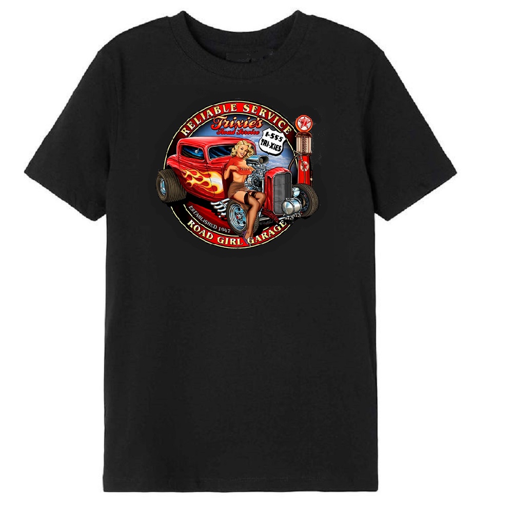 Reliable Service Road Girl Garage T-Shirt.