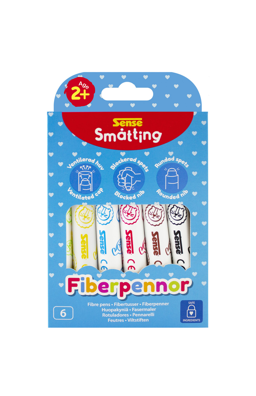 Fiberpennor småtting 6-pack
