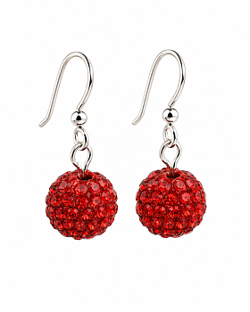 Earrings  red crystals Silver