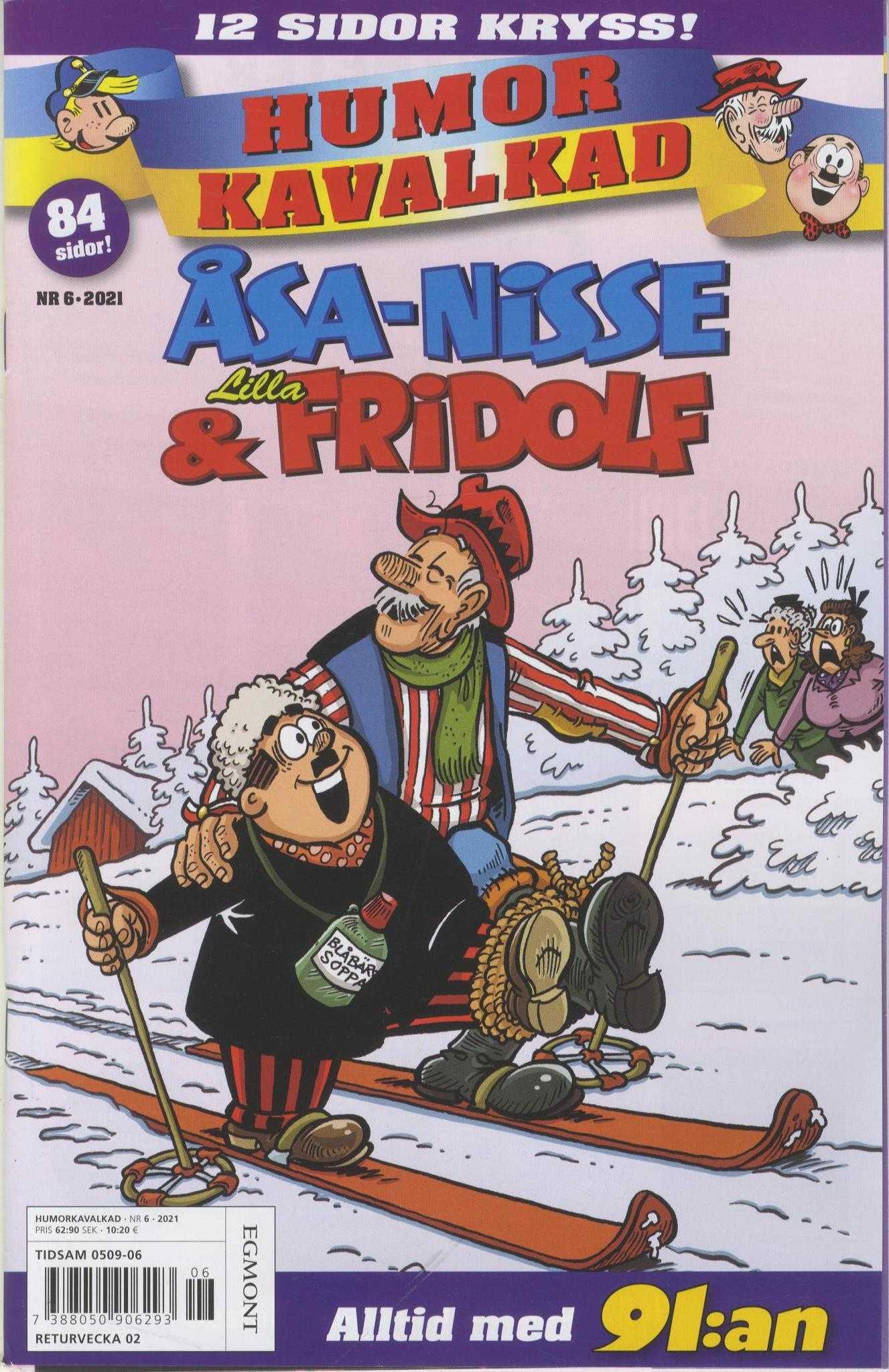 Humorkavalkad Åsa-Nisse & Lilla Fridolf nr 6 2021, 12 sidor kryss!