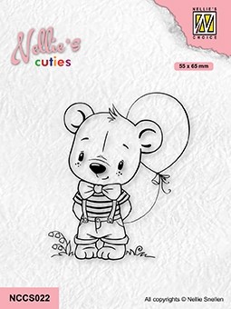 Nellie's Christmas Cuties "Boy with balloon" clear stamps