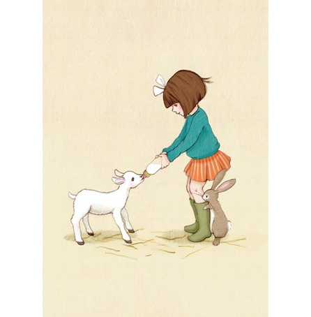 Belle's Lamb, Belle & Boo Postcard, Vykort från Belle & Boo