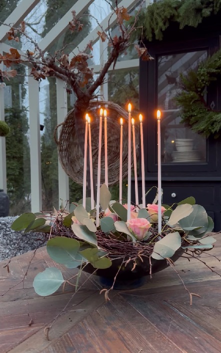 Hand-dipped thin long candles - Flower candles - White - 38 cm - 10-pack