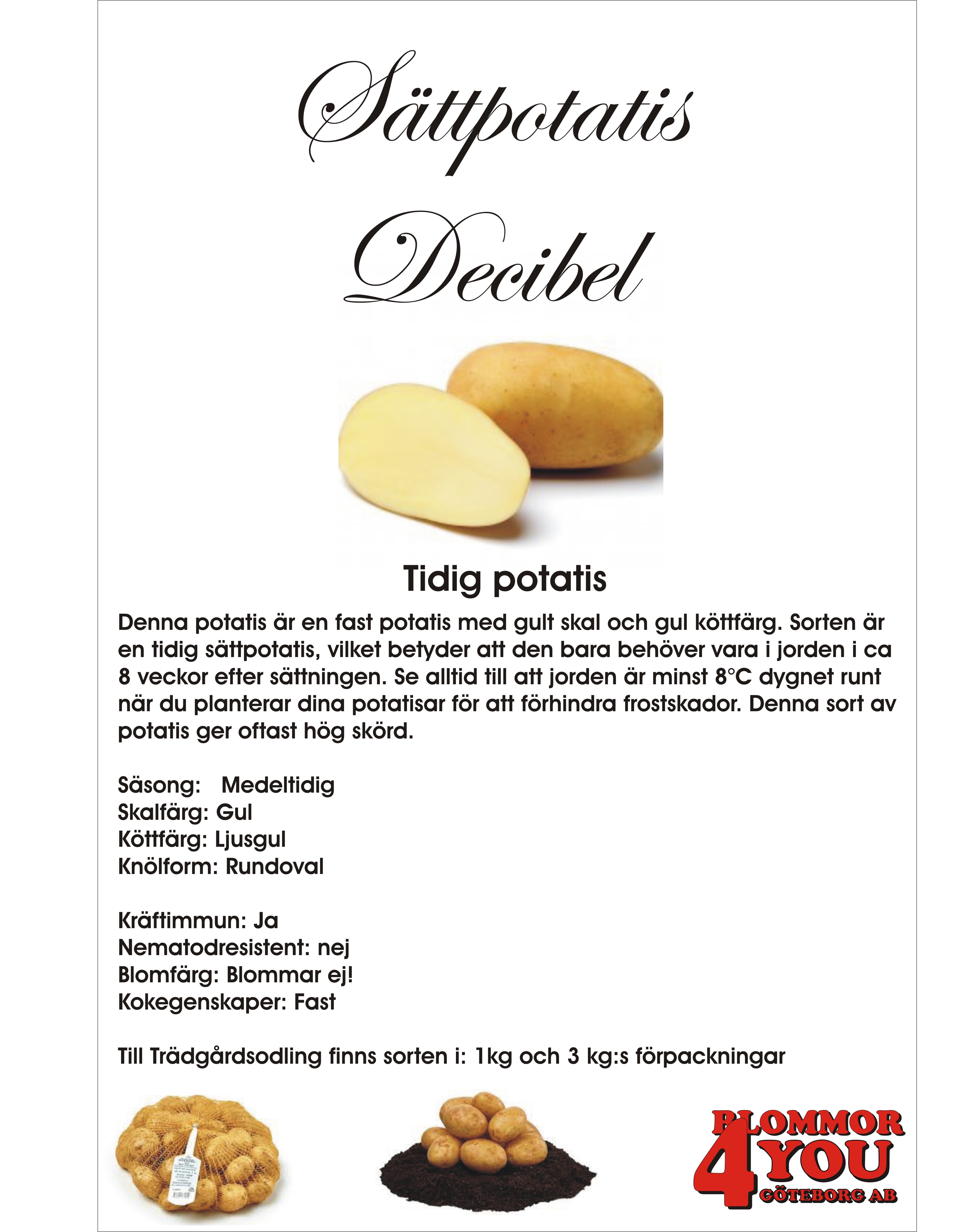Sättpotatis Decibel   3 Kilo