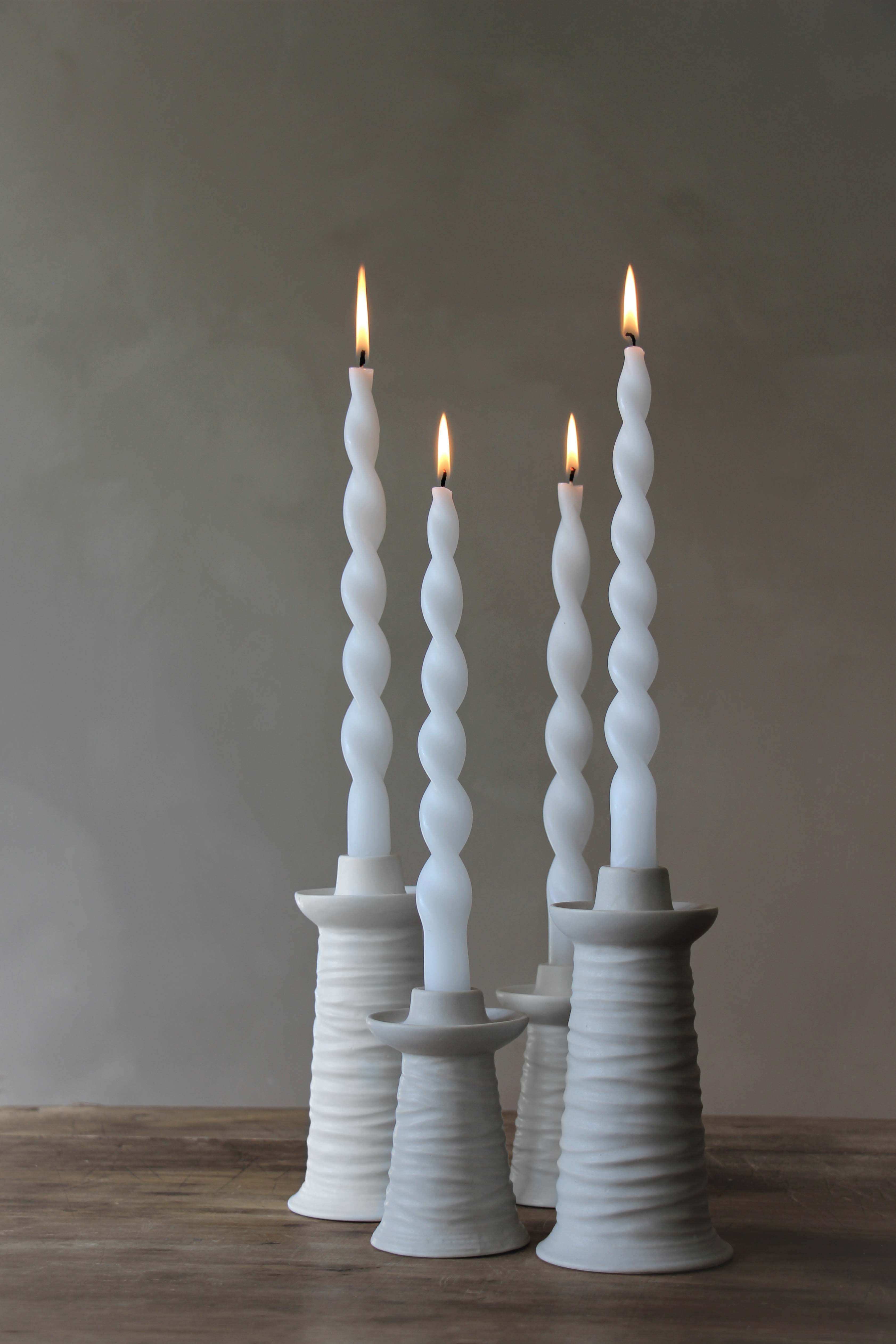 Twisted candle - Twist - White - 29 cm - 2-pack - 2