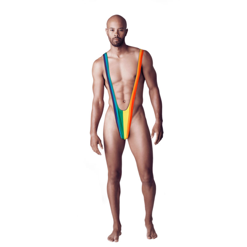 Mankini regnbåge på modell