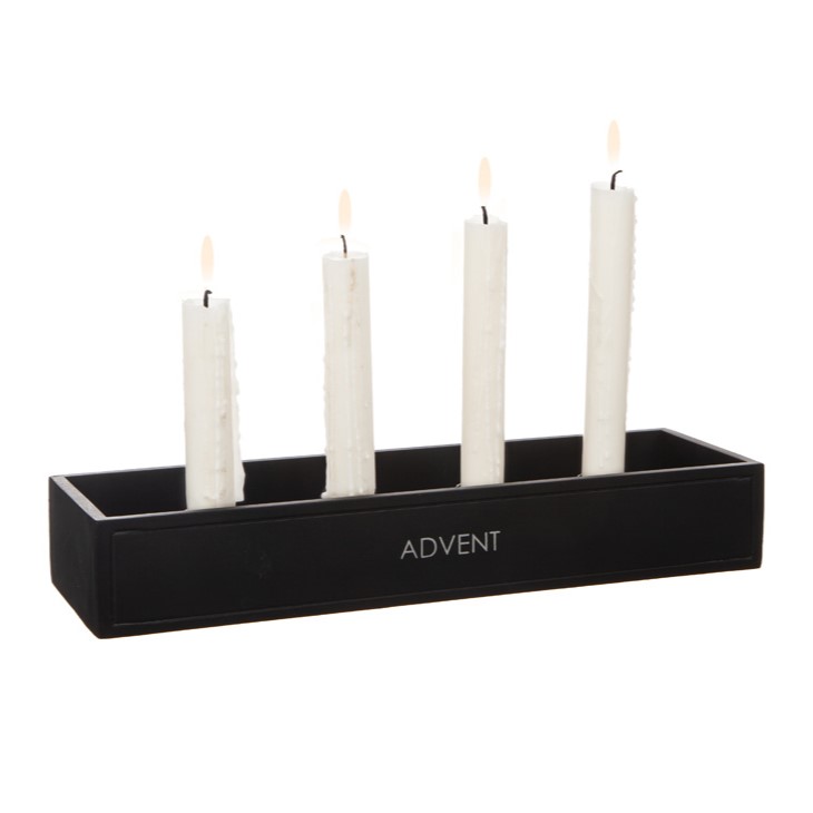 Adventsljusstake svart 11x34 cm