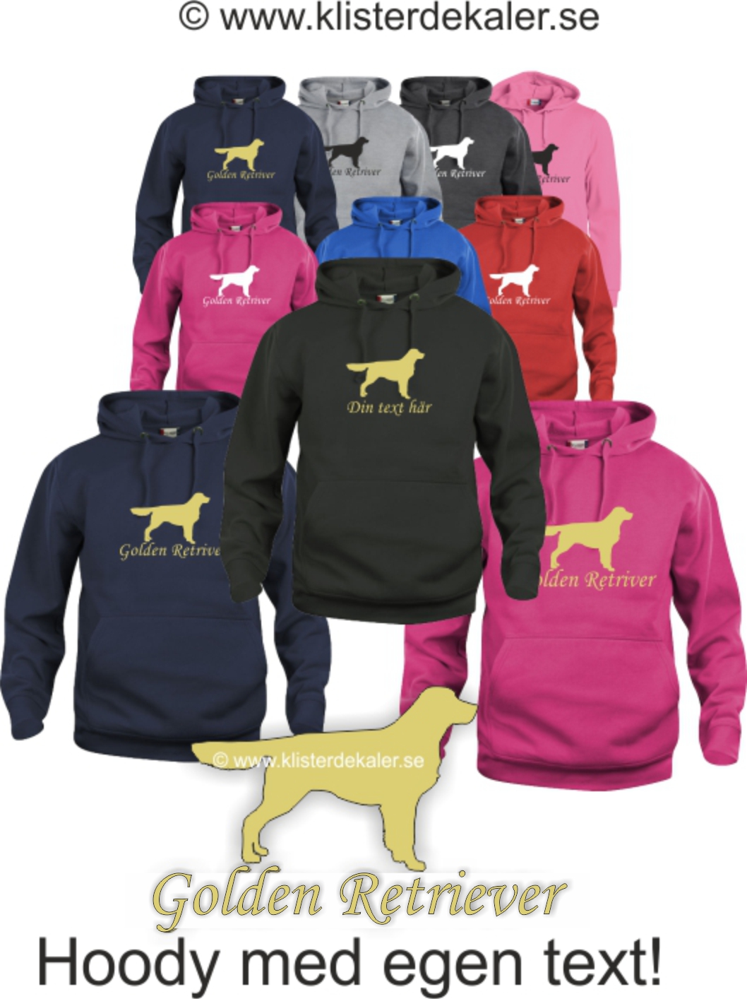 Basic Hoody Golden Retriever  your text print