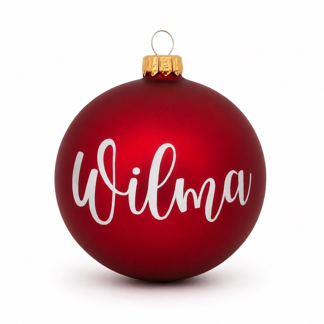 Julgranskula med Namn Glas Röd 8 cm - 3