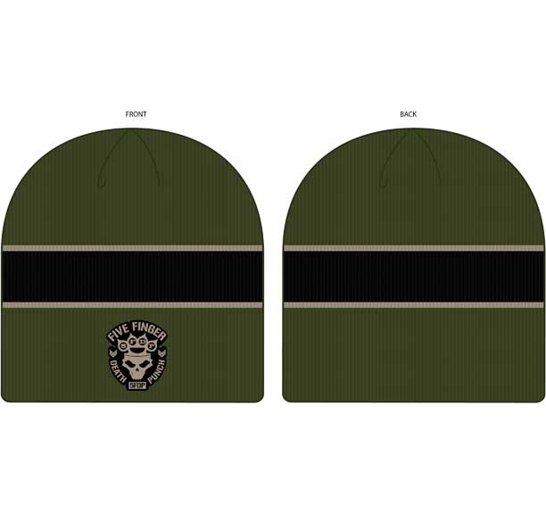 Five Finger Death Punch Military Green Knit Beanie - 2