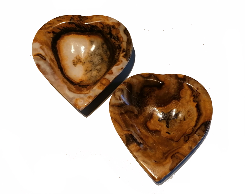 Aragonit  Skål, Hjärta - Mörk