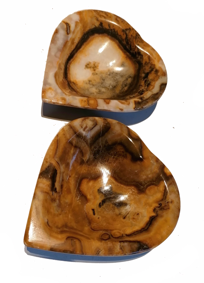 Aragonit  Skål, Hjärta - Mörk - 2