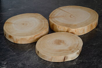 Grytunderlägg / bordsdekoration av cypressträ, 3-pack