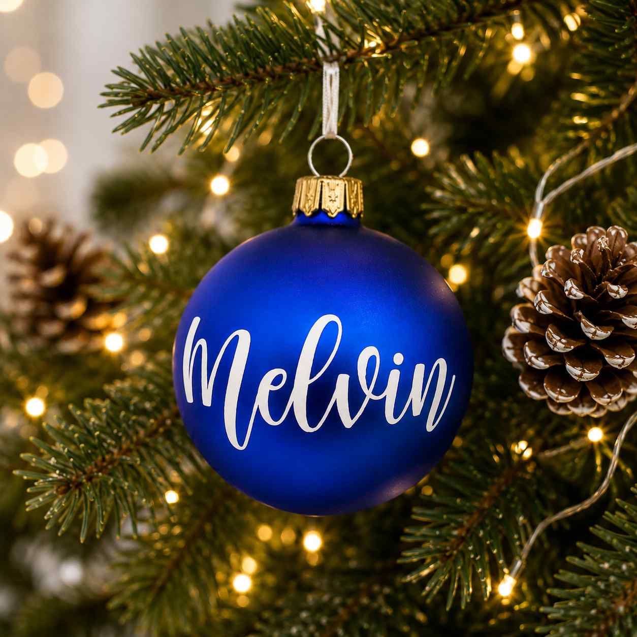 Julgranskula med namn Royal Blå - 3