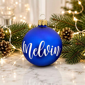 Julgranskula med namn Royal Blå