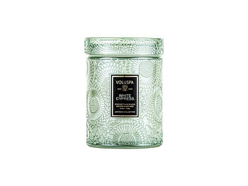 White Cypress Mini Glass Jar - Japonica Holiday