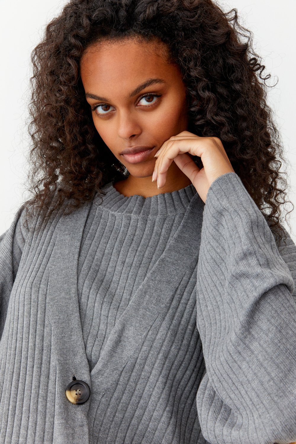RONJA OVERSIZE CARDIGAN GREY