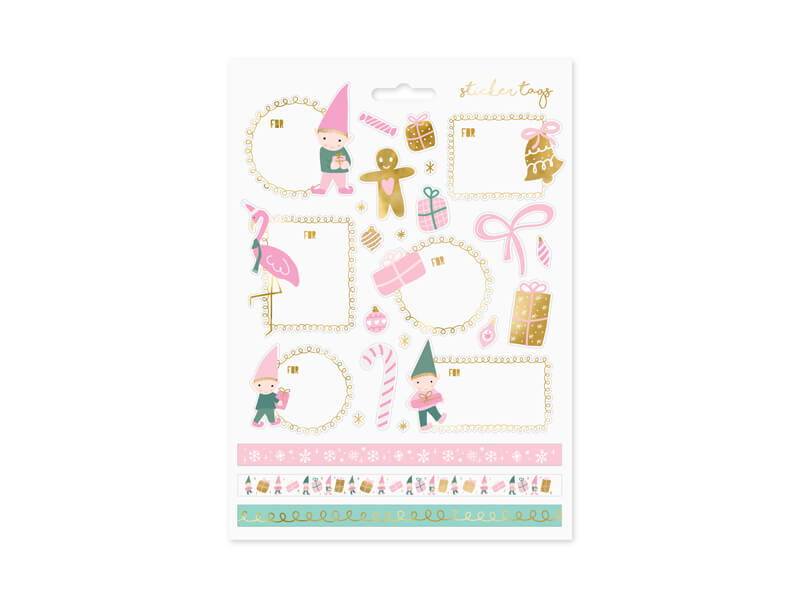 Julklappsetiketter Gnomies Rosa - 2