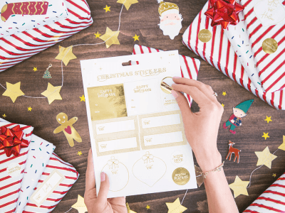 JULKLAPPSETIKETTER | Guld mix