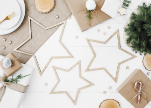 Hängande dekorationer 3-pack Stjärnor Glitter