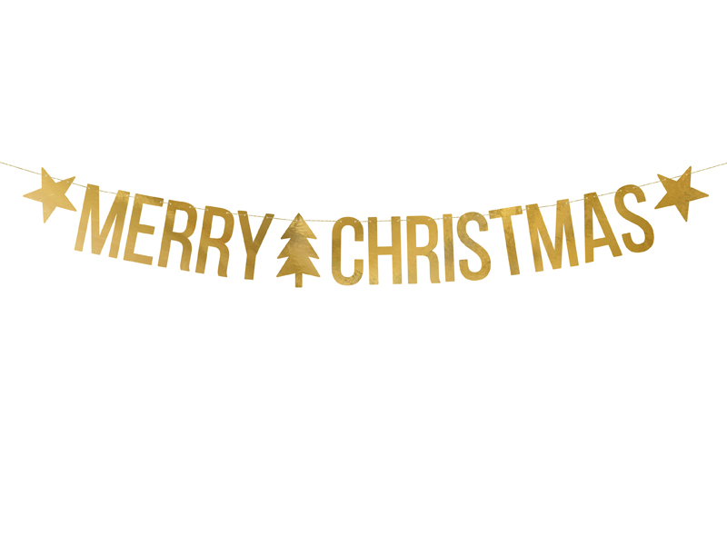 Banner Guld "Merry Christmas" - 2