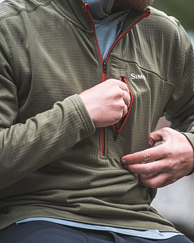 Simms Thermal  1/4 Zip Top - Dark Stone