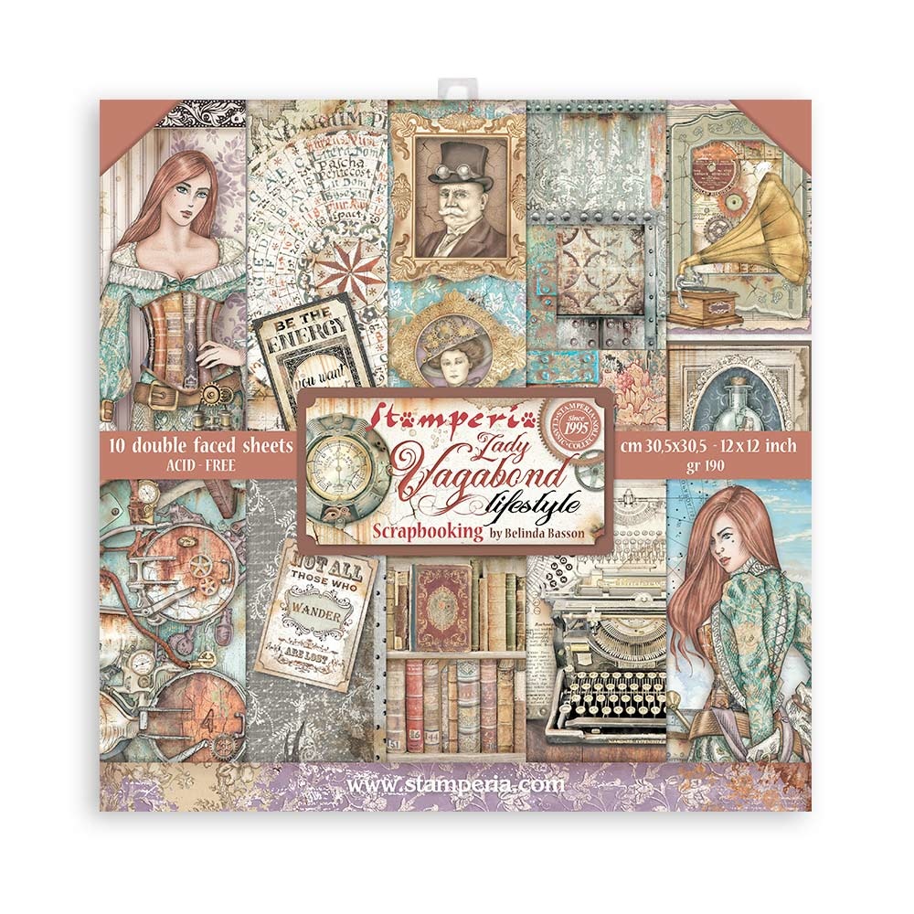 Stamperia Paper Pad 12X12 - Lady Vagabond Lifestyle
