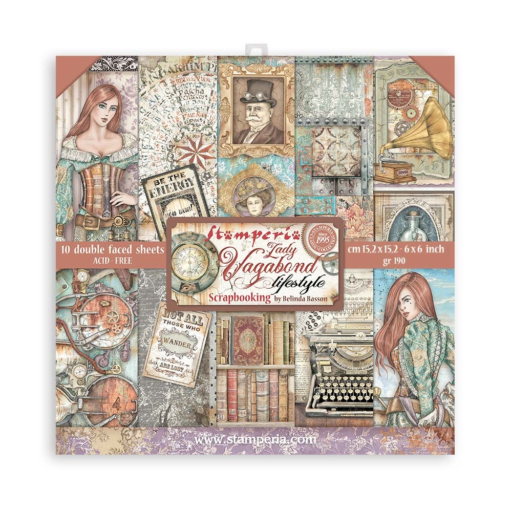 Stamperia Paper Pad 6x6 - Lady Vagabond Lifestyle