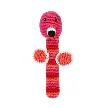 Flamingo Gosedjur med Skallra 18 cm - Ekologisk 