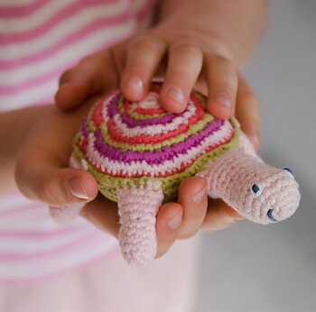 Sköldpadda Gosedjur med Skallra 15 cm - Ekologisk Rosa 