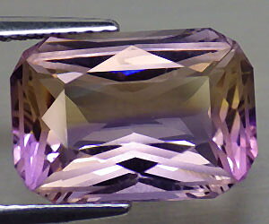 Piedra preciosa de ametrino natural genuina rara de lujo grande de 5,20 quilates