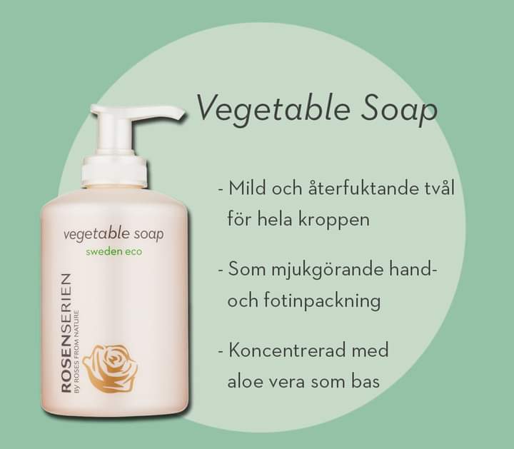 Vegetable soap - ekologisk vegetabilisk tvål 300ml -  Rosenserien - 3
