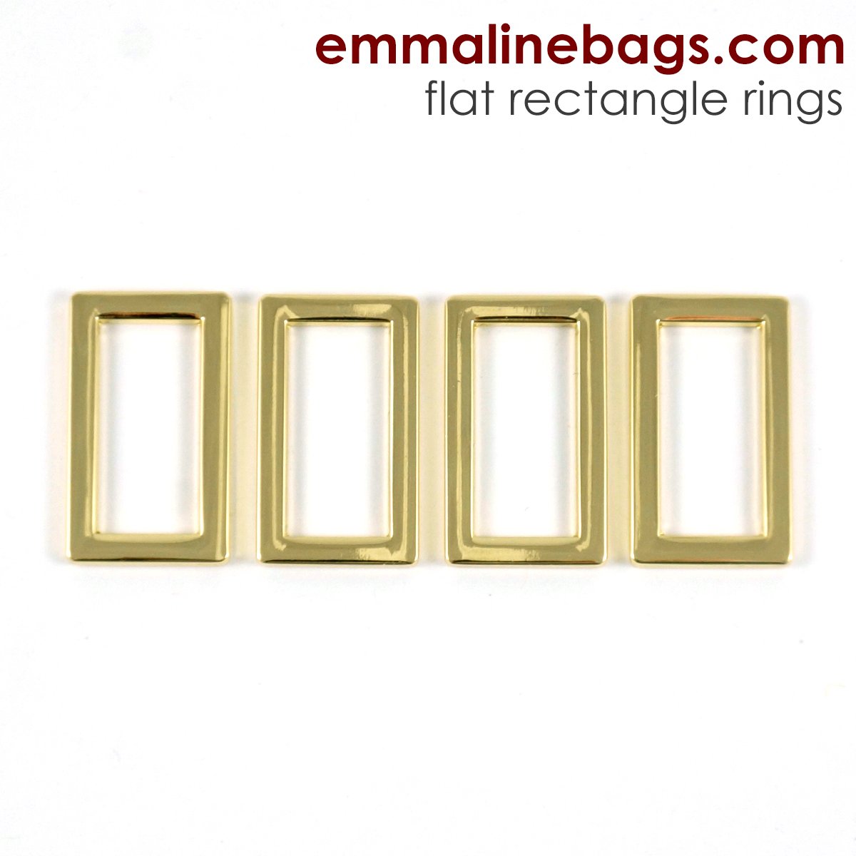 Flat Rectangle Rings 1" - Gold - 4 pack - Emmaline