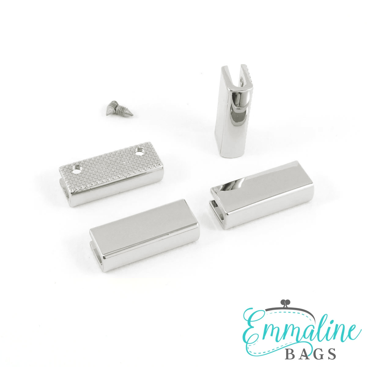 Strap Ends 1" - Nickel - 4 pack -  Emmaline