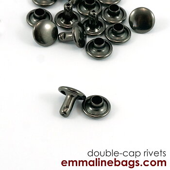 Double Cap Rivets - Gunmetal - 50 pack - Emmaline