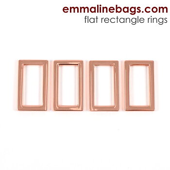 Flat Rectangle Rings 1" - Copper - 4 pack - Emmaline