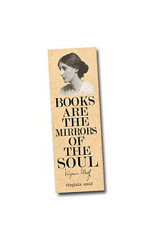 Fly Paper Products : Virginia Woolf  Books are the mirrors of the soul - Bokmärke i trä 