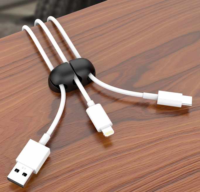 2-Pack - Kabelhållare  Tre Kablar – Effektiv Sladdorganisation för Ditt Hem eller Kontor! - 5