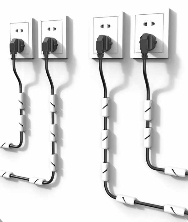 4-Pack - Kabelhållare Självhäftande - En Kabel - 9