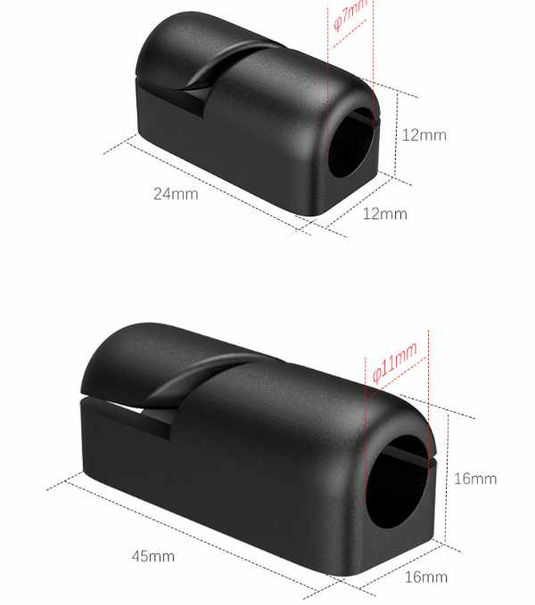 4-Pack - Kabelhållare Självhäftande - En Kabel - 4