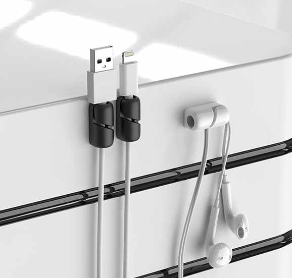 4-Pack - Kabelhållare Självhäftande - En Kabel - 8