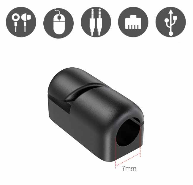 4-Pack - Kabelhållare Självhäftande - En Kabel - 3