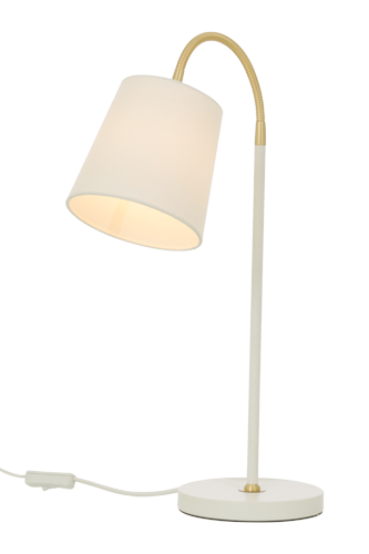 LJUSDAL bordlampa, vit/matt mässing - Aneta Lighting