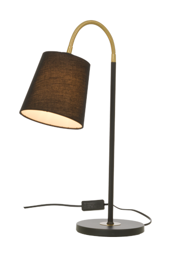 LJUSDAL bordlampa, svart/matt mässing - Aneta Lighting