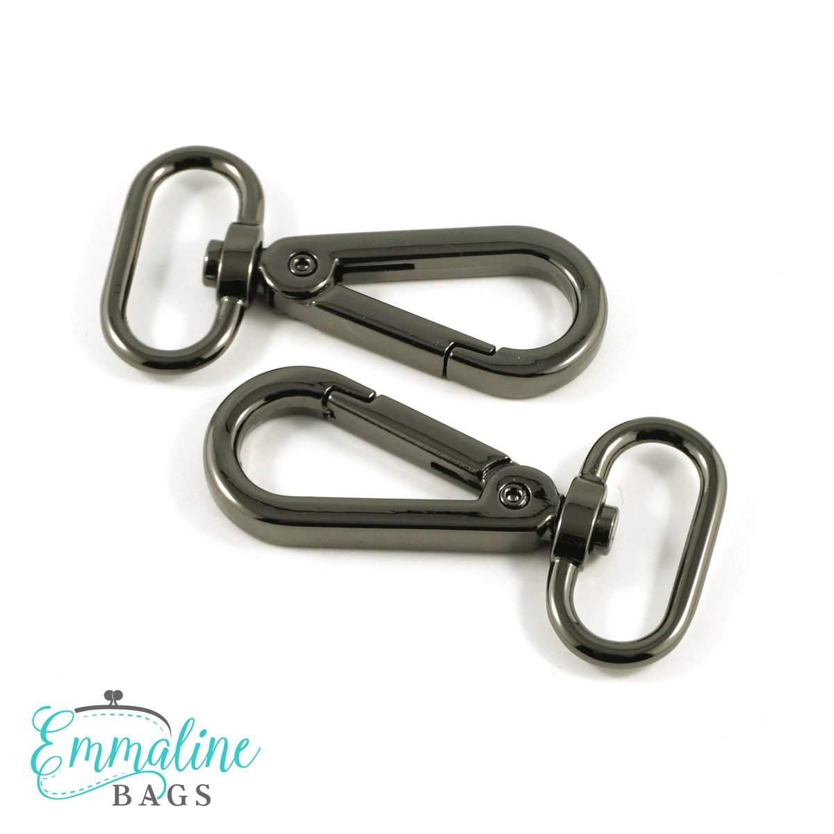 Swivel Snap Hook 1"  - Gunmetal - 2 pack - Emmaline