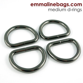 D-Rings 1" - Gunmetal - 4 pack - Emmaline