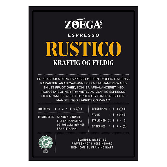 Brandingpaket Zoegas Rustico Danska