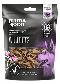 PrimaDog Wild Bites Anka & Solhatt-Hundgodis 150g